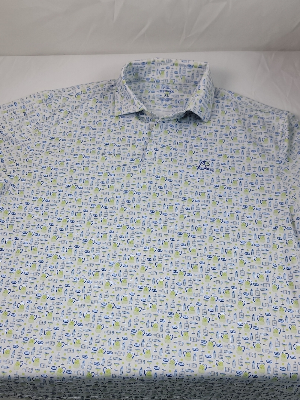Rhoback "The Margarita" men's short sleeve performance polo in a white XL